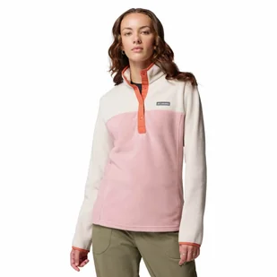 Damska bluza polarowa Columbia Benton Springs 1/2 Snap Pullover Fleece II eraser pink/dark stone/tuscan - S - Bluzy damskie - miniaturka - grafika 1
