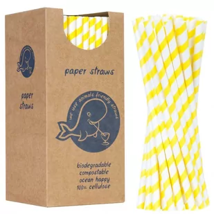 GSG słomki papierowe BIO ekologiczne PAPER STRAWS grube 8/205mm biało-żółte 160 sztuk 1009902 1009902 - Naczynia i sztućce jednorazowe - miniaturka - grafika 1