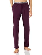 Paski - Emporio Armani Męska piżama z długim rękawem i spodenkami, zestaw piżamy, Mały pasek/plum, M - miniaturka - grafika 1