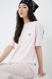 Vans t-shirt bawełniany kolor różowy - Koszulki sportowe damskie - miniaturka - grafika 1