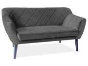 Sofy i kanapy - Signal Sofa pikowana KARO 2 VELVET w kolorze czarnym tap. BLUVEL 19, drewniane nogi - miniaturka - grafika 1