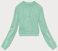 Bluzy damskie - Cienka krótka bluza dresowa damska miętowa (8B938-61) - J STYLE - miniaturka - grafika 1