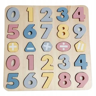 UKŁADANKA DLA DZIECI drewniana edukacyjna matematyczna klocki +2 lata - Układanki dla dzieci - miniaturka - grafika 1