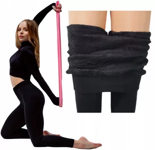 Legginsy Ocieplane Czarne Damskie Ocieplane Grubym Futrem Leginsy Zimowe - Legginsy - miniaturka - grafika 1