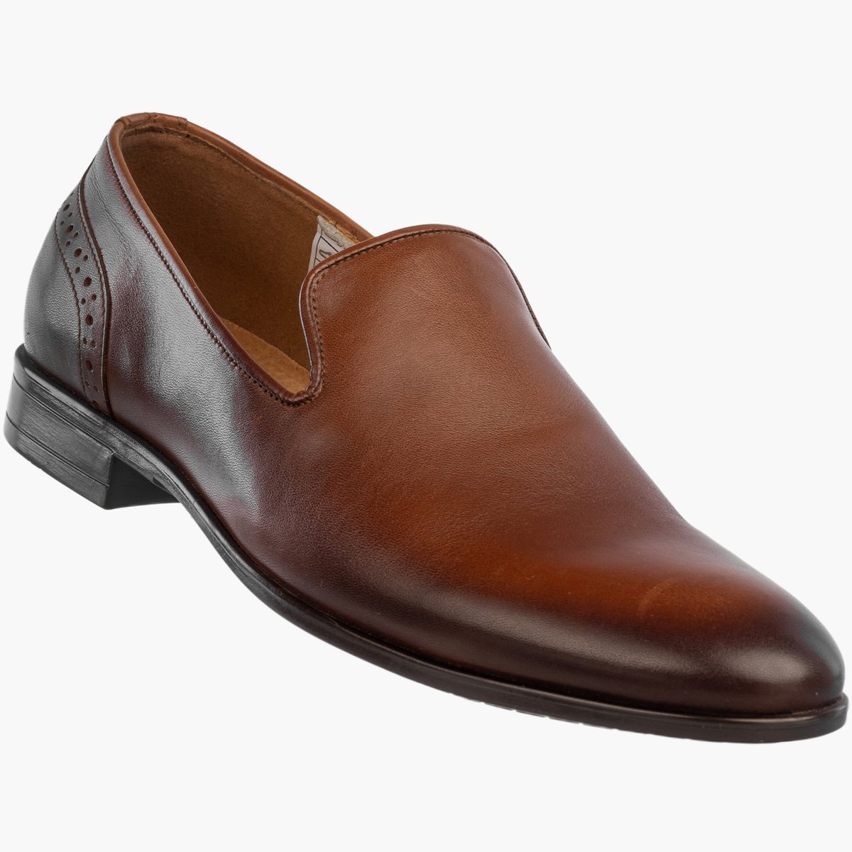 Półbuty Wizytowe Męskie Skórzane Wsuwane Buty Eleganckie Brązowe Lavaggio Brązowy 39