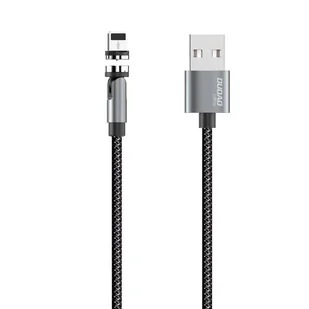 Dudao składany magnetyczny kabel USB + zestaw końcówek Lightning / USB Typ C / micro USB 3 A 1 m szary (L9Pro gray) - Kable USB - miniaturka - grafika 2