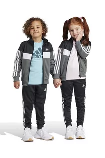Dresy i komplety dla dziewczynek - adidas dres dziecięcy kolor szary - grafika 1