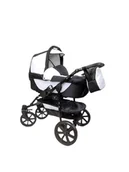 Wózki dziecięce - Wózek Dziecięcy 3w1 Czarno Biały Wersja Black Jackmar - miniaturka - grafika 1
