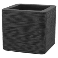 Donice - Donica plastikowa Kubus Rillen 30x30x27 cm antracytowa Vog - miniaturka - grafika 1