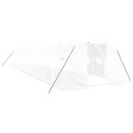 Szklarnie ogrodowe - Prolenta Premium - Szklarnia z ramą stalową biała 36 m² 12x3x2 m - miniaturka - grafika 1