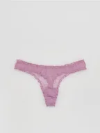 Majtki damskie - Reserved - Siateczkowe majtki typu stringi - fioletowy - miniaturka - grafika 1