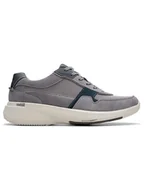 Trampki męskie - Clarks Skórzane sneakersy "Lehman Race" w kolorze szarym - miniaturka - grafika 1