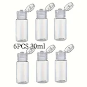 Pozostałe akcesoria kosmetyczne - TEMU Zestaw 6 sztuk pustych plastikowych butelek podróżnych o pojemności 15ml-30ml/0.5oz-1oz z zakrętką typu , odpowiednich do próbek balsamu, - miniaturka - grafika 1