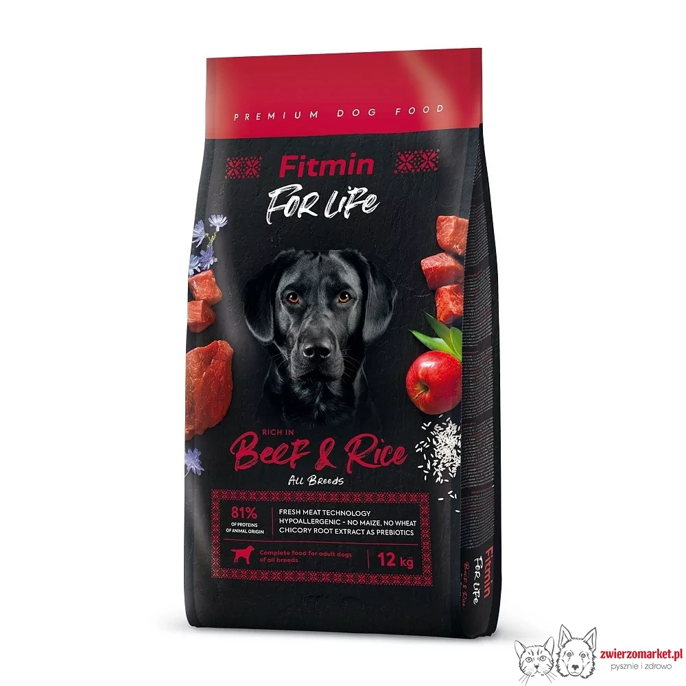 FITMIN dog For Life Beef &amp; Rice 12kg