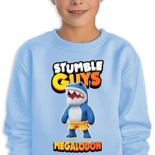 Bluza Dziecięca Niebieska Stumble Guys Wiele Wzorów Megalodon 152Cm - Bluzy dla dziewczynek - miniaturka - grafika 1