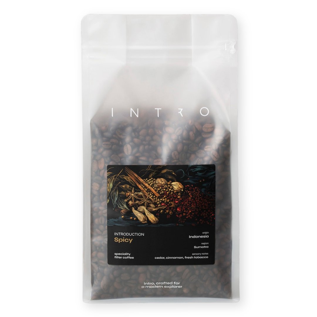 Kawa ziarnista 1kg Spicy Indonezja, kawa przelewowa, single Intro