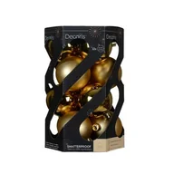 Bombki - Bombka plastikowa 6 cm 12 sztuk złoty - miniaturka - grafika 1