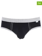 Majtki męskie - COTONELLA Slipy (2 pary) w kolorze szaro-czarno-niebieskim - miniaturka - grafika 1