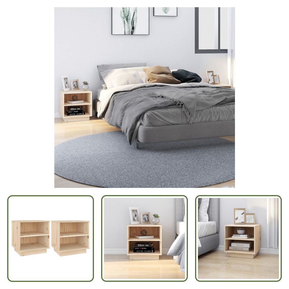 The Living Store Szafki nocne 2 szt. 40x34x40 cm lite drewno sosnowe