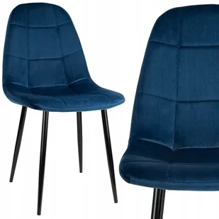Krzesło Tapicerowane Do Salonu Jadalni Welurowe Nowoczesne Pikowane Velvet - Krzesła - miniaturka - grafika 1