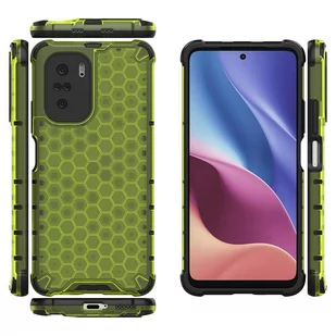 Honeycomb etui pancerny pokrowiec z żelową ramką Xiaomi Redmi K40 Pro+ / K40 Pro / K40 / Poco F3 zielony - Etui i futerały do telefonów - miniaturka - grafika 2