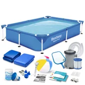 Baseny ogrodowe - Bestway Basen prostokątny 221x150x43 cm, Global 15w1, 56401 - miniaturka - grafika 1