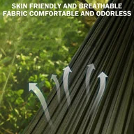 Hamaki - Hamak z moskitierą, wyposażony w 2 karabińczyki i 2 mocne paski, 260*140cm, kolor zielony wojskowy - miniaturka - grafika 1