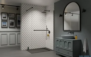 Radaway Modo New II Brushed GunMetal z wieszakiem kabina Walk-in 125x200 szczotkowany GunMetal 389125-92-01W | - Kabiny prysznicowe - miniaturka - grafika 3