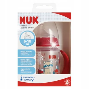 NUK KUBEK BUTELKA NIEKAPEK 150ml 6m+ Z UCHWYTEM WSKAŹNIK TEMPERATURY - Butelki dla niemowląt - miniaturka - grafika 1