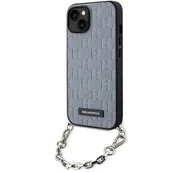 Etui i futerały do telefonów - Karl Lagerfeld KLHCP14SSACKLHPG iPhone 14 6.1" srebrny/silver hardcase Saffiano Monogram Chain - miniaturka - grafika 1