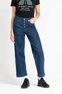 Spodnie damskie - Lee Wide Leg Damskie Spodnie Jeansowe Dark Wilma L30Gdjgr-W27 L31 - miniaturka - grafika 1