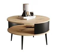 Ławy i stoliki kawowe - Stolik Kawowy Moonday Dąb Artisan / Czarny - miniaturka - grafika 1