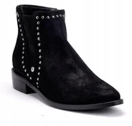 Botki damskie - BIG STAR CZARNE DAMSKIE BOTKI SZTYBLETY BB274529 R39 - miniaturka - grafika 1
