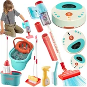 Zabawki interaktywne dla dzieci - ODKURZACZ DLA DZIECI PIONOWY FUNKCJA SSANIA WCIĄGA duży zestaw sprzątający Z670 - miniaturka - grafika 1