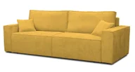 Sofy i kanapy - Sofa rozkładana LUX, sofa z funkcją spania i podstawą do spania, sofa rozkładana, sofa rozkładana w tkaninie bouclé, sofa w kolorze: żółty - miniaturka - grafika 1