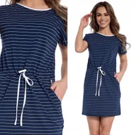 Bielizna nocna - Bawełniana damska KOSZULA NOCNA CORNETTE 374 XXL / 44 Granatowy - miniaturka - grafika 1