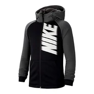 Bluzy dla chłopców - Nike chłopięca bluza B Nk Dry Fleece Fz Gfx czarny Black/Iron Grey/(White) X-L - miniaturka - grafika 1