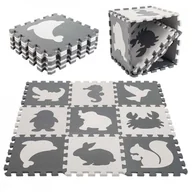 Maty piankowe - Puzzle piankowe mata dla dzieci 9 el. czarny-ecru 85cm x 85cm x 1cm - miniaturka - grafika 1
