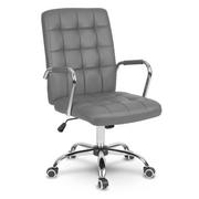 Fotele i krzesła biurowe - Sofotel Fotel biurowy skórzany Benton szary - miniaturka - grafika 1