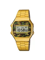 Zegarki męskie - Casio Zegarek A168WEGC-3EF Retro Camouflage - złoty moro zielony - miniaturka - grafika 1