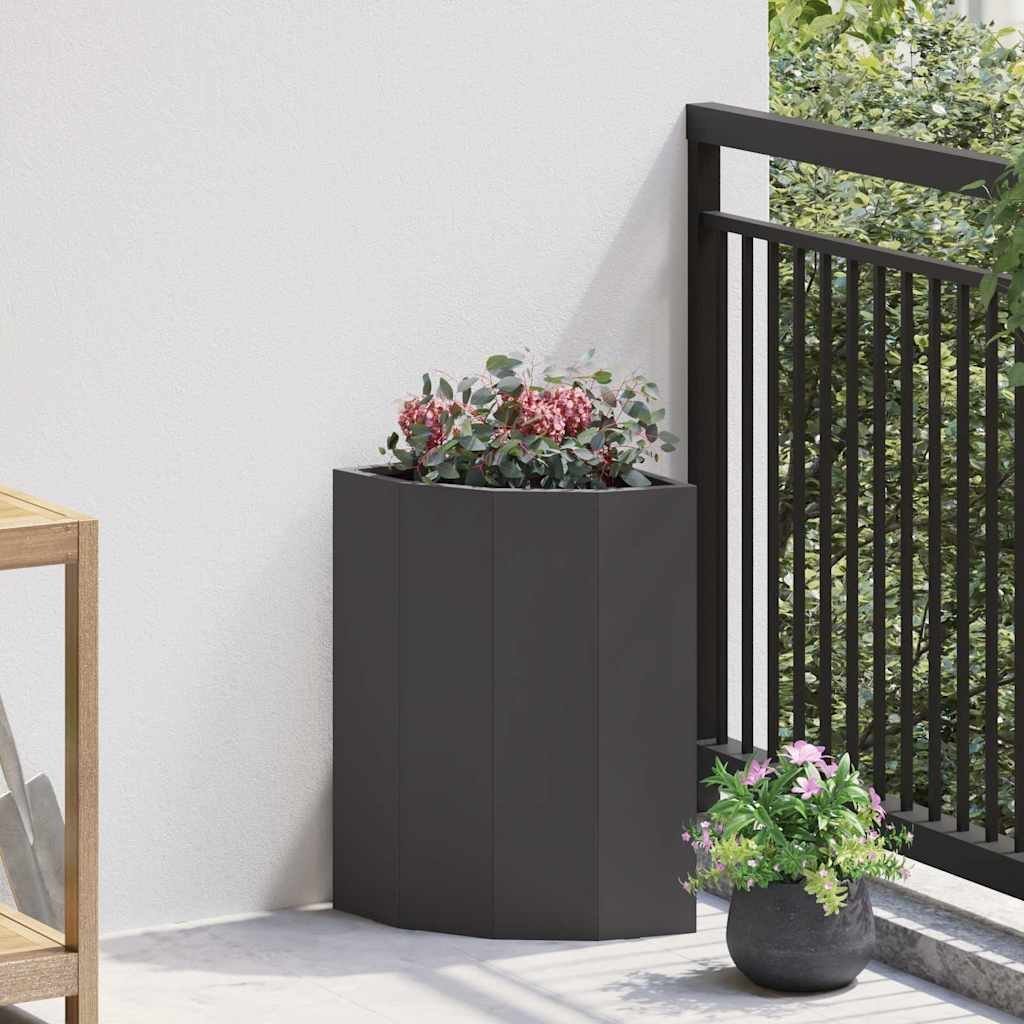 vidaXL Doniczka Różnorożna Czarny 30 x 30 x 50 cm Stal