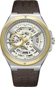 Zegarki męskie - Zegarek męski KENNETH COLE KCWGE0013705 brązowy klasyczny skeleton - miniaturka - grafika 1