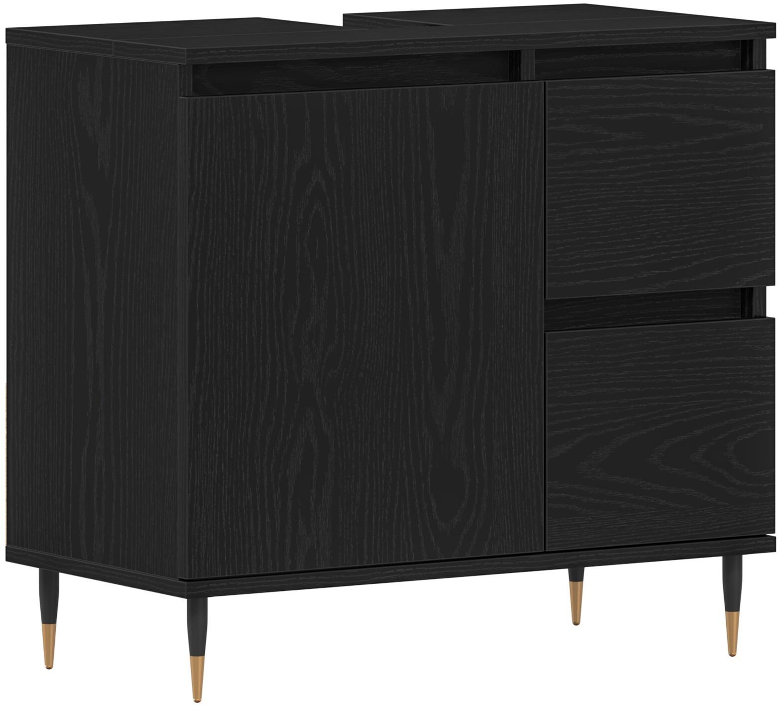 Szafka pod umywalkę Czarny Dąb 65x33x60 cm Drewno inżynieryjne