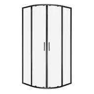 Kabiny prysznicowe - Novoterm Czarna kabina prysznicowa półokrągła 90x90 RS Solid Kerra - miniaturka - grafika 1