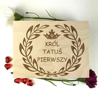 Gadżety dla niej i dla niego - Pudełeczko Król tatuś pierwszy prezent Herbaciarka - miniaturka - grafika 1