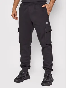 Adidas Spodnie dresowe adicolor Essentials Trefoil HE6989 Czarny Slim Fit - Spodnie sportowe męskie - miniaturka - grafika 1