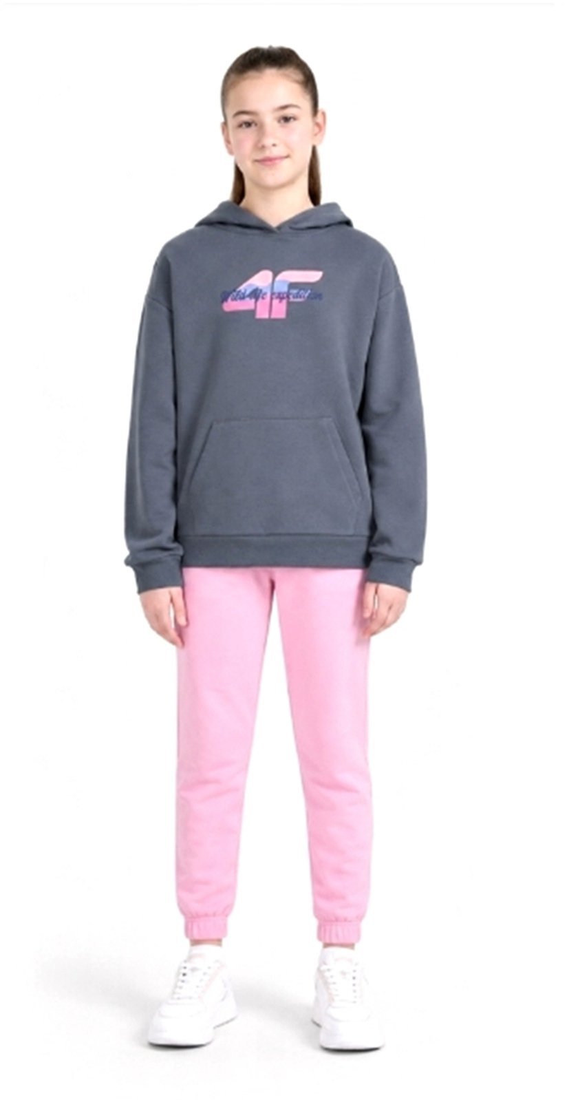 4f BLUZA SPORTOWA Z KAPTUREM BAWEŁNIANA 4F 4FJWSS26TSWSF2270-22S