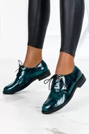 Półbuty damskie - Zielone półbuty Arka lakierowane krokodyli wzór POLSKA SKÓRA 6278-2247 - miniaturka - grafika 1