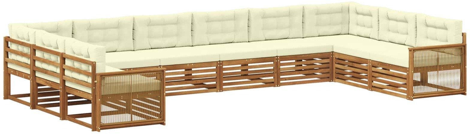 vidaXL Zestawy sof z poduszką 10 pcs Lite Drewno Akacji