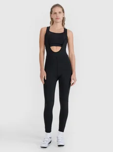 Damskie legginsy kolarskie z szelkami 4F 4FWSS25TFTIF331 - czarne - Legginsy - miniaturka - grafika 1